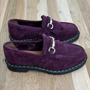 Dr. Martens Burgundy Suede Snaffle Loafers